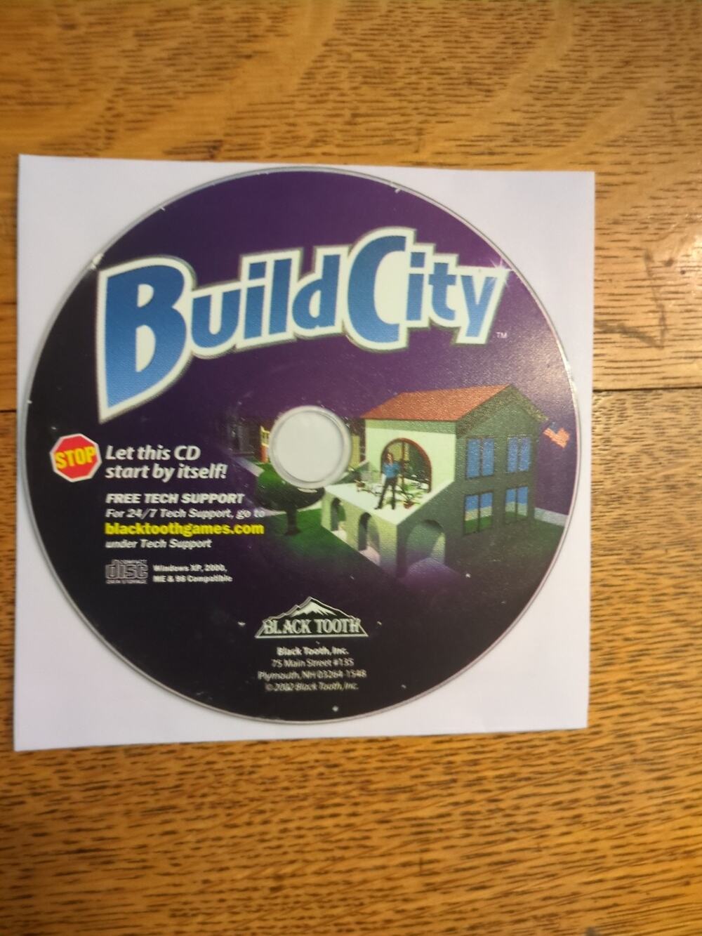 Build City PC CD-ROM Strategy Game Windows XP 2000 ME 98 Black Tooth disc only